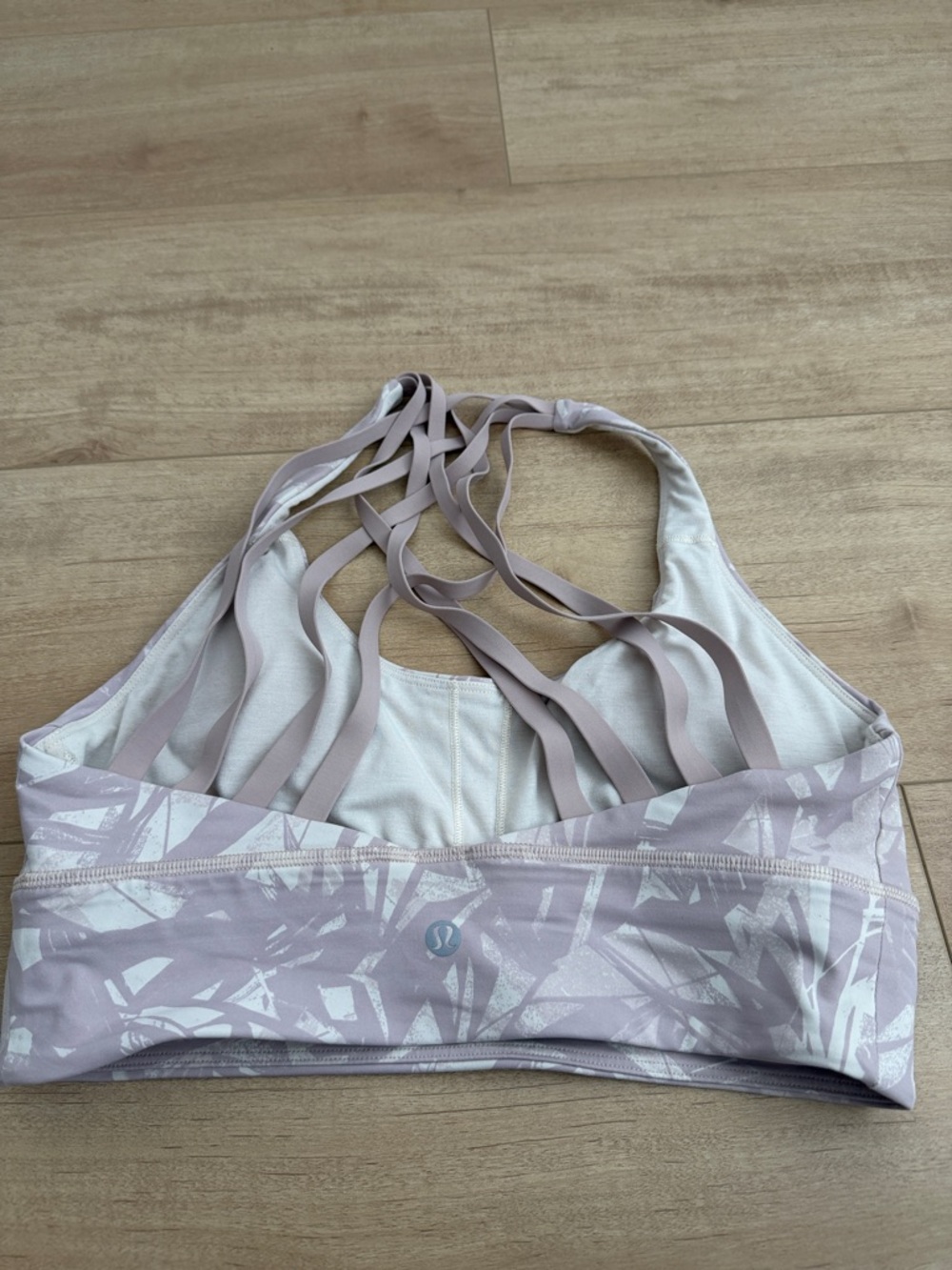 lululemon athletica Mauve Multi-Strap Printed Sports Bra size 8